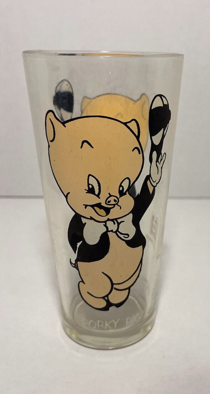Vintage 1973 PORKY PIG Pepsi Glass Collector Series Warner Bros Looney Tunes